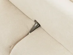 Poltrona de canto função avança-recua em tecido texturizado bege APOLIU