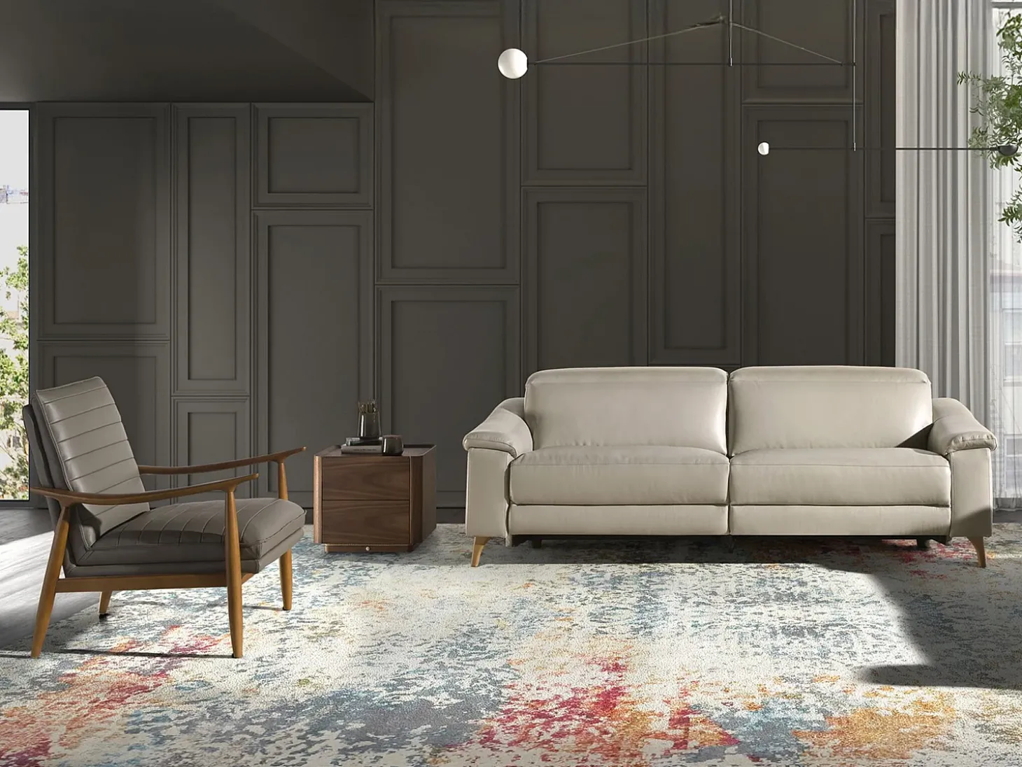 Poltrona de couro cinzento escuro 5130 ANGEL CERDA