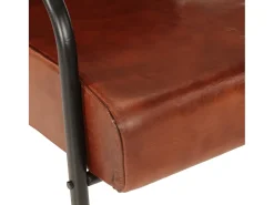 Poltrona de couro genuíno castanho