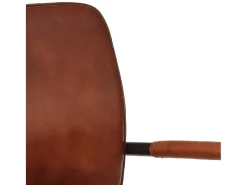 Poltrona de couro genuíno castanho