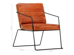 Poltrona de couro genuíno cor bronze