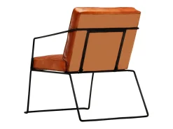 Poltrona de couro genuíno cor bronze