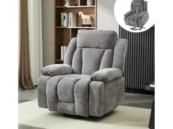 Poltrona de massagem elétrica - 95 x 94 x 107 cm - com massagem de 8 pontos + função de aquecimento e elevação - tecido - cinza