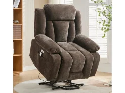 Poltrona de massagem elétrica - 95 x 94 x 107 cm - com massagem de 8 pontos + função de aquecimento e elevação - tecido - marrom