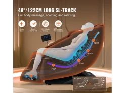 Poltrona de Massagem SucceBuy 3D Shiatsu SL Rail Zero Gravity, 10-18 Modos, Aquecimento, Alto-falante Bluetooth, 160 kg