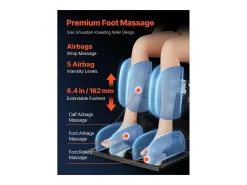 Poltrona de Massagem SucceBuy com Calha SL, Poltrona de Relaxamento e Massagem Reclinável 3D, Zero Gravity, 18 Modos Automáticos, Aquecimento, com Pedal Retrátil