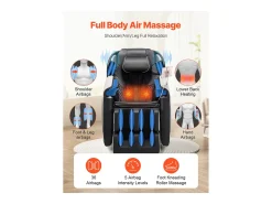 Poltrona de Massagem SucceBuy com Calha SL, Poltrona de Relaxamento e Massagem Reclinável 3D, Zero Gravity, 18 Modos Automáticos, Aquecimento, com Pedal Retrátil