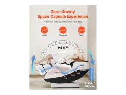 Poltrona de Massagem SucceBuy com Calha SL, Poltrona de Relaxamento e Massagem Reclinável 3D, Zero Gravity, 18 Modos Automáticos, Aquecimento, com Pedal Retrátil