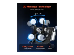 Poltrona de Massagem SucceBuy com Calha SL, Poltrona de Relaxamento e Massagem Reclinável 3D, Zero Gravity, 18 Modos Automáticos, Aquecimento, com Pedal Retrátil
