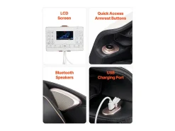 Poltrona de Massagem SucceBuy com Calha SL, Poltrona de Relaxamento e Massagem Reclinável 3D, Zero Gravity, 18 Modos Automáticos, Aquecimento, com Pedal Retrátil