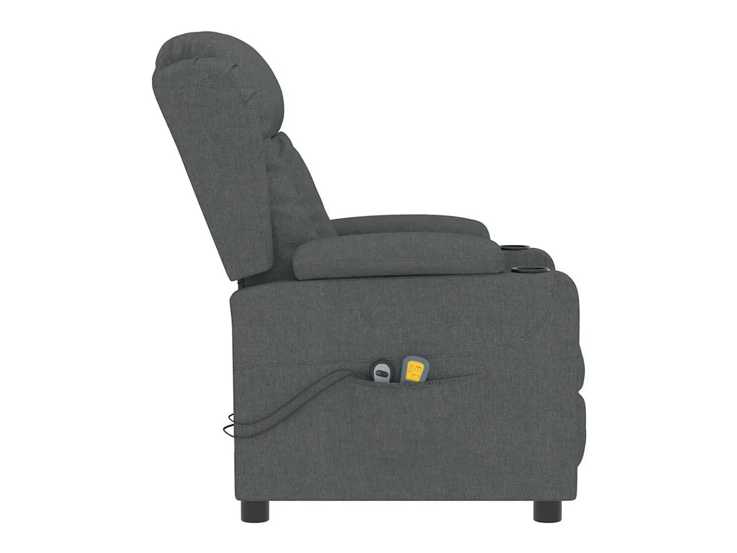 Poltrona de massagens elétrica tecido cinza-escuro