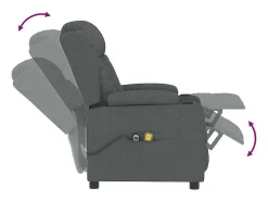 Poltrona de massagens elétrica tecido cinza-escuro