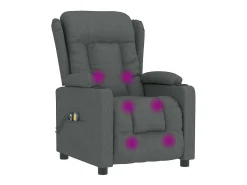 Poltrona de massagens elétrica tecido cinza-escuro