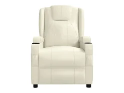 Poltrona de massagens elétrica couro artificial branco