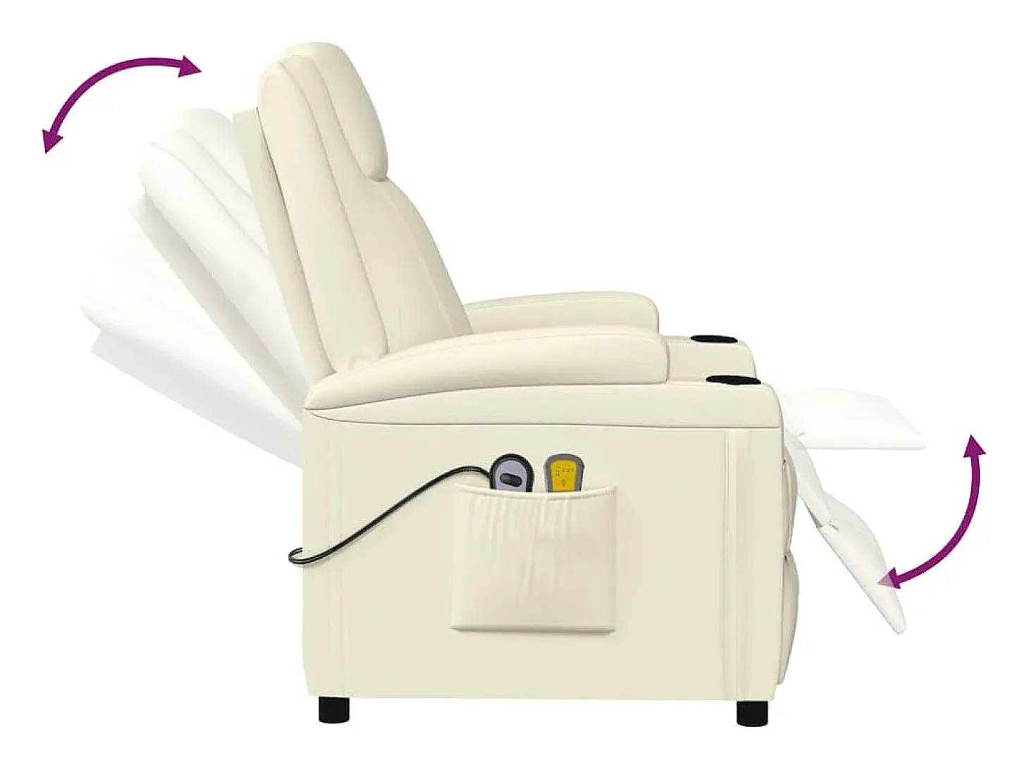Poltrona de massagens elétrica couro artificial branco
