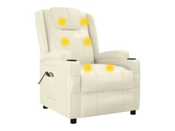 Poltrona de massagens elétrica couro artificial branco