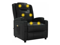 Poltrona de massagens elétrica couro artificial preto