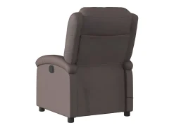 Poltrona de massagens reclinável couro genuíno castanho-escuro