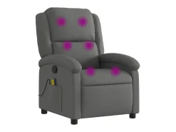Poltrona de massagens reclinável tecido cinzento-escuro