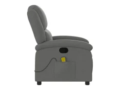 Poltrona de massagens reclinável tecido cinzento-escuro