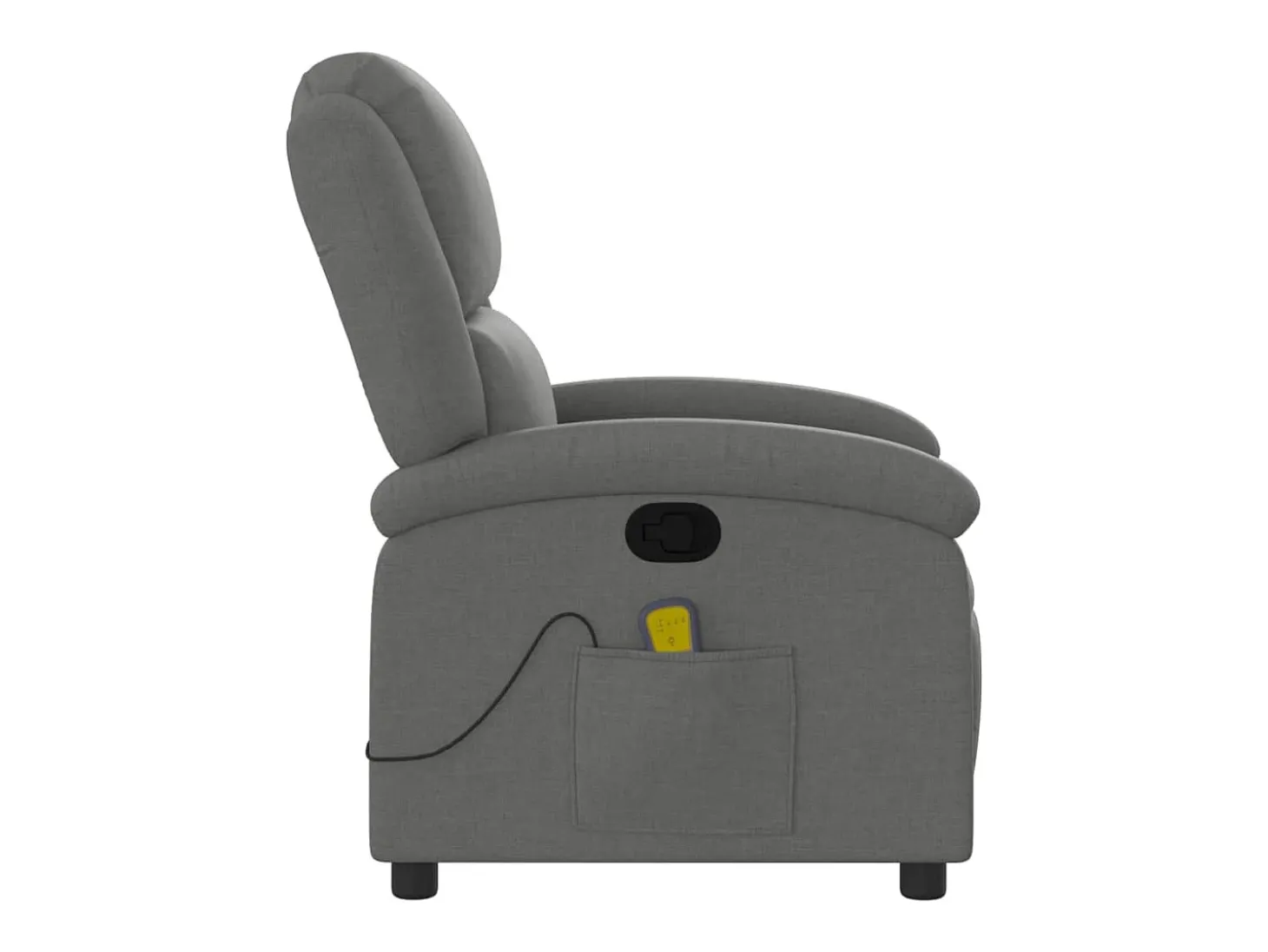 Poltrona de massagens reclinável tecido cinzento-escuro