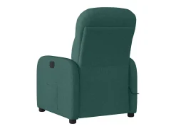 Poltrona de massagens reclinável tecido verde-escuro