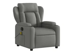 Poltrona de massagens reclinável tecido cinzento-escuro