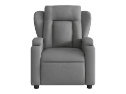 Poltrona de massagens reclinável tecido cinzento-escuro