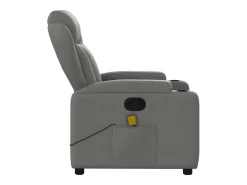 Poltrona de massagens reclinável tecido cinzento-escuro