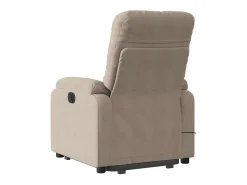Poltrona de massagens reclinável microfibra cinza-acastanhado