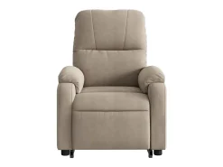 Poltrona de massagens reclinável microfibra cinza-acastanhado