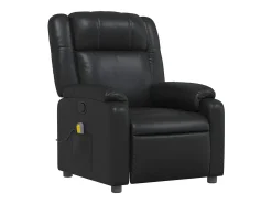 Poltrona de massagens reclinável couro artificial preto