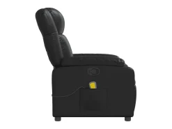 Poltrona de massagens reclinável couro artificial preto