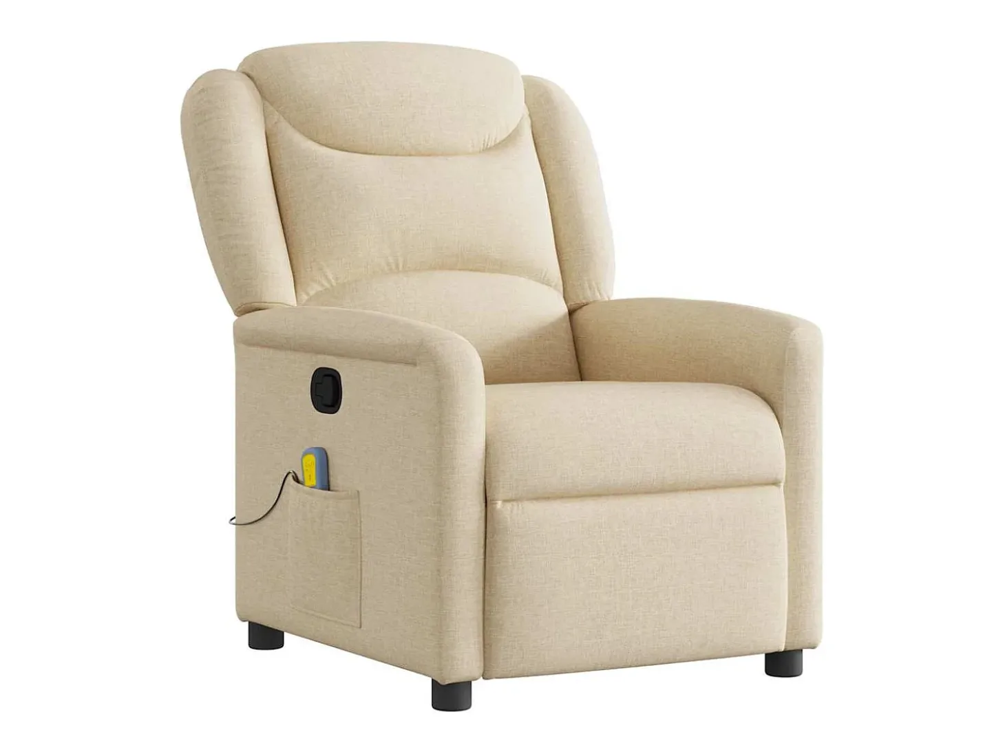 Poltrona de massagens reclinável tecido cor creme
