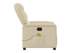 Poltrona de massagens reclinável tecido cor creme