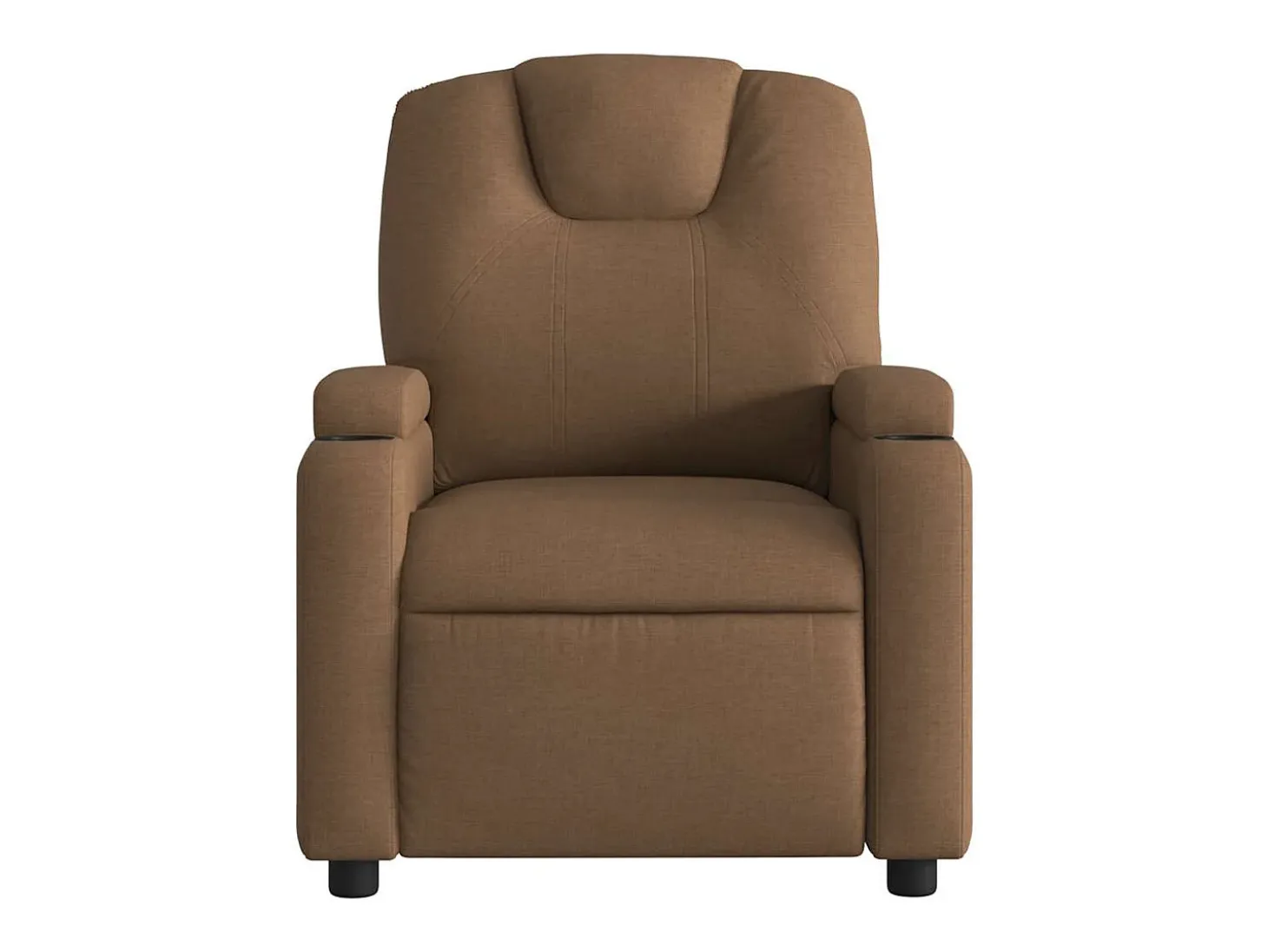 Poltrona de massagens reclinável elétrica tecido castanho