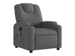 Poltrona de massagens reclinável tecido cinzento-escuro
