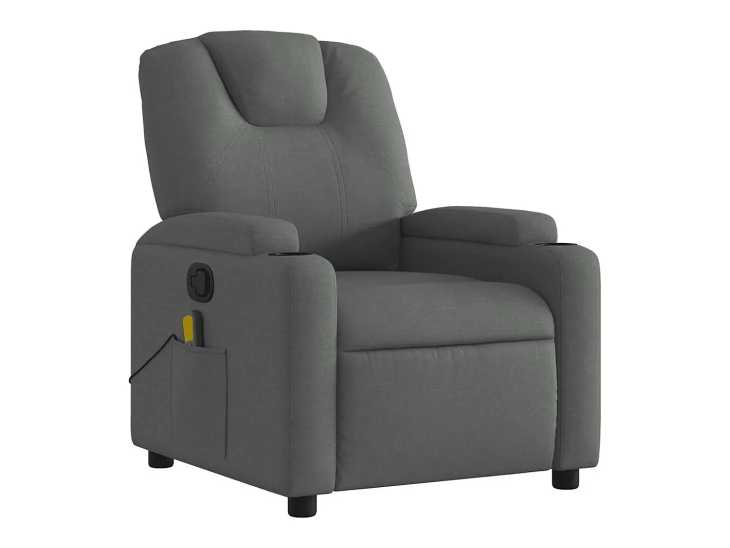 Poltrona de massagens reclinável tecido cinzento-escuro