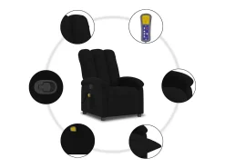 Poltrona de massagens reclinável tecido preto