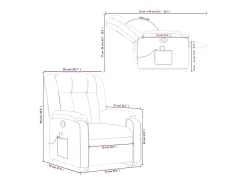 Poltrona de massagens reclin. elevatória tecido vermelho tinto