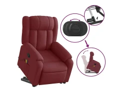 Poltrona de massagens reclin. elevatória tecido vermelho tinto