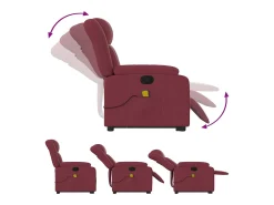 Poltrona de massagens reclin. elevatória tecido vermelho tinto