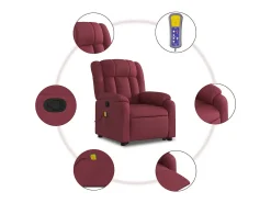 Poltrona de massagens reclin. elevatória tecido vermelho tinto