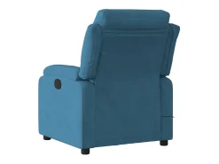 Poltrona de massagens reclinável elétrica veludo azul