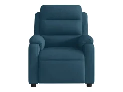 Poltrona de massagens reclinável elétrica veludo azul