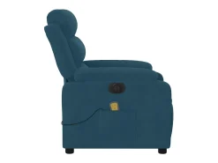 Poltrona de massagens reclinável elétrica veludo azul
