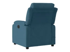 Poltrona de massagens reclinável elétrica veludo azul