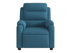 Poltrona de massagens reclinável elétrica veludo azul