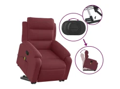 Poltrona de massagens reclin. elevatória tecido vermelho tinto