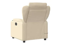 Poltrona de massagens reclinável tecido cor creme